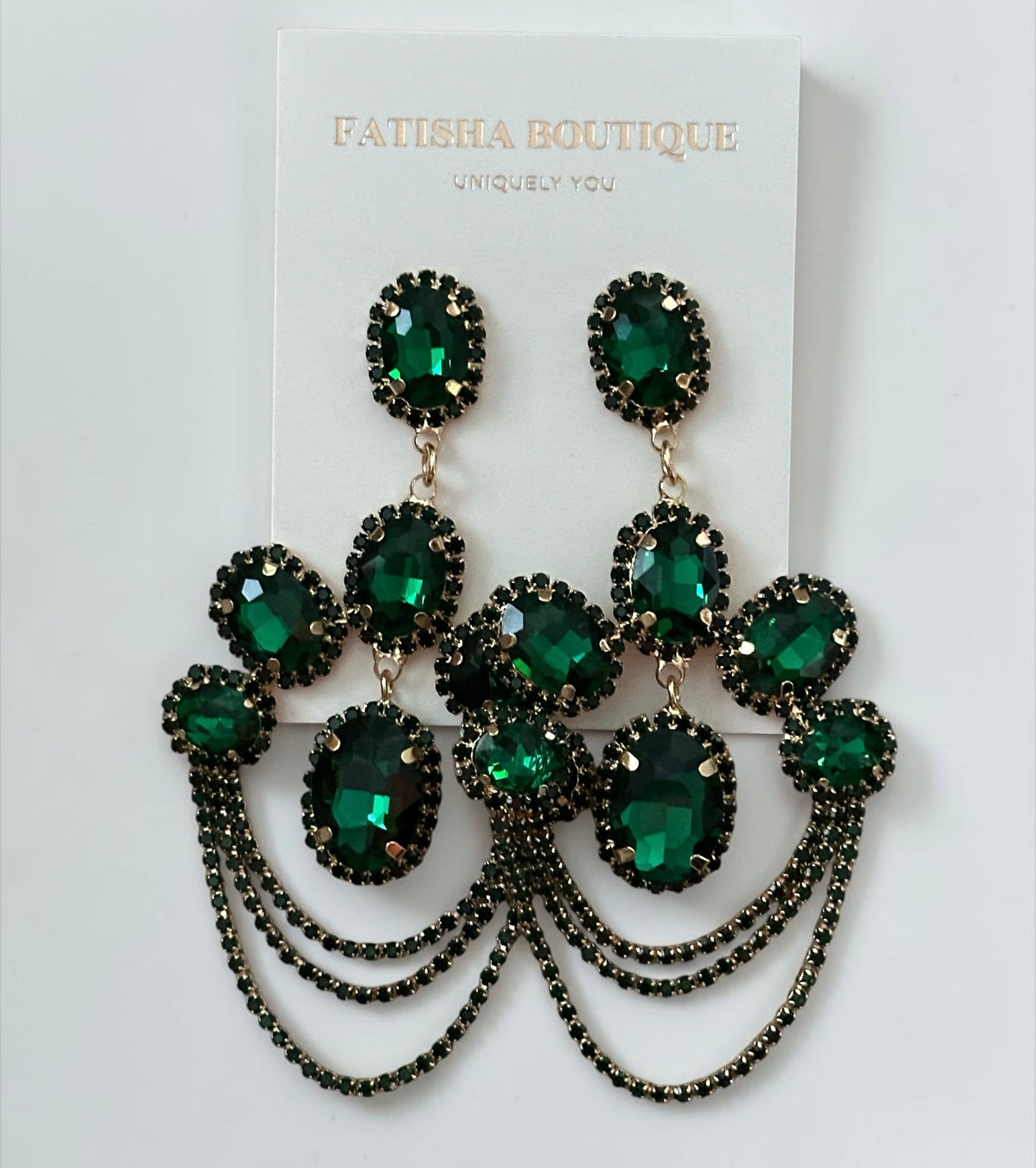 Luxury Chandelier Rhinestone Earrings – Long Elegant Statement Drop Earrings - Fatisha Boutique #