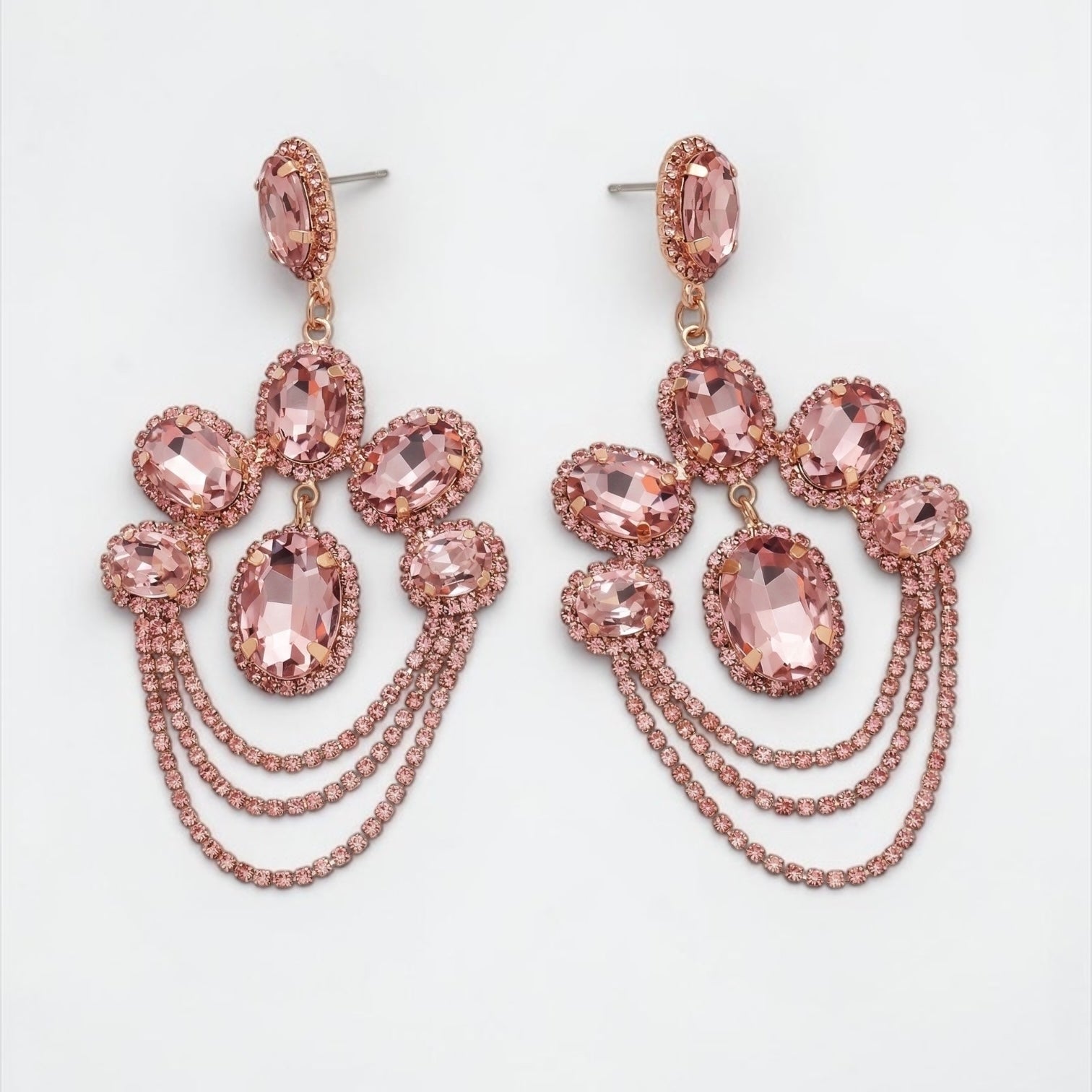 Luxury Chandelier Rhinestone Earrings – Long Elegant Statement Drop Earrings - Fatisha Boutique #