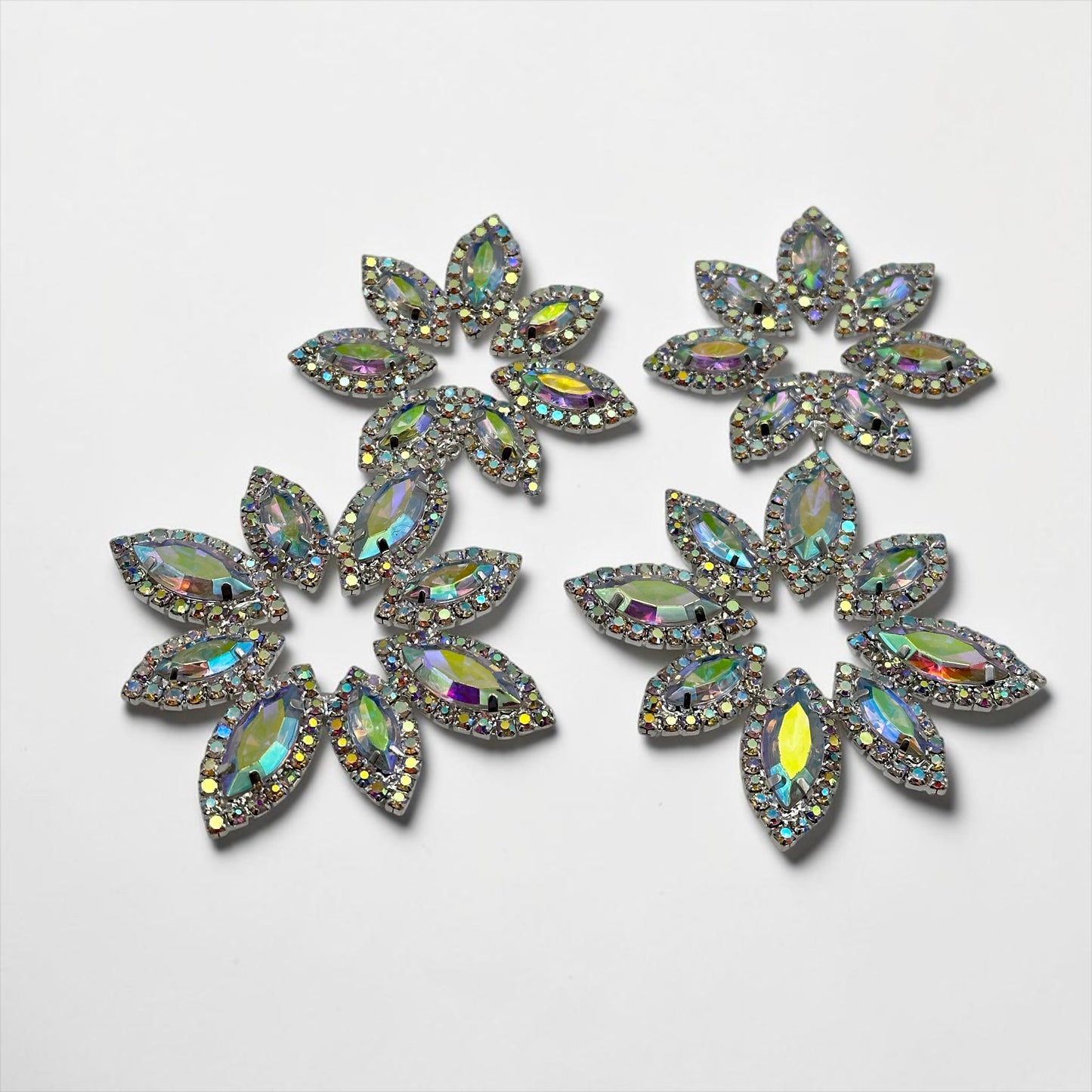 AB Crystal Statement Earrings – Oversized Rhinestone Drop Earrings in Silver | Luxury Wedding & Evening Jewellery - Fatisha Boutique #