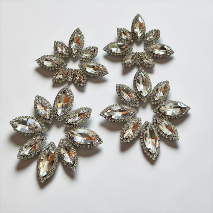 Crystal Flower Statement Earrings – Luxury Rhinestone Drop Earrings for Wedding & Prom - Fatisha Boutique #