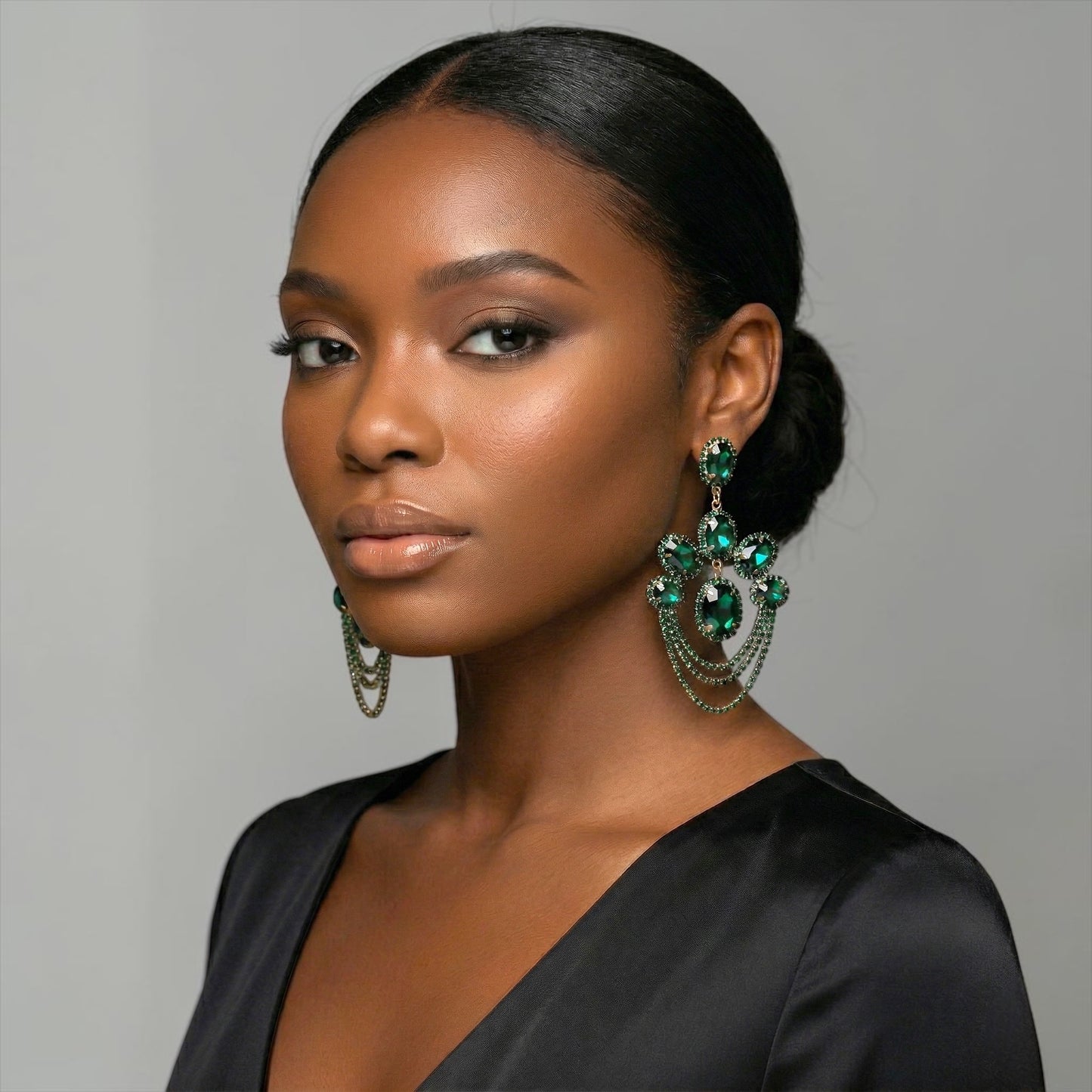 Luxury Chandelier Rhinestone Earrings – Long Elegant Statement Drop Earrings - Fatisha Boutique #