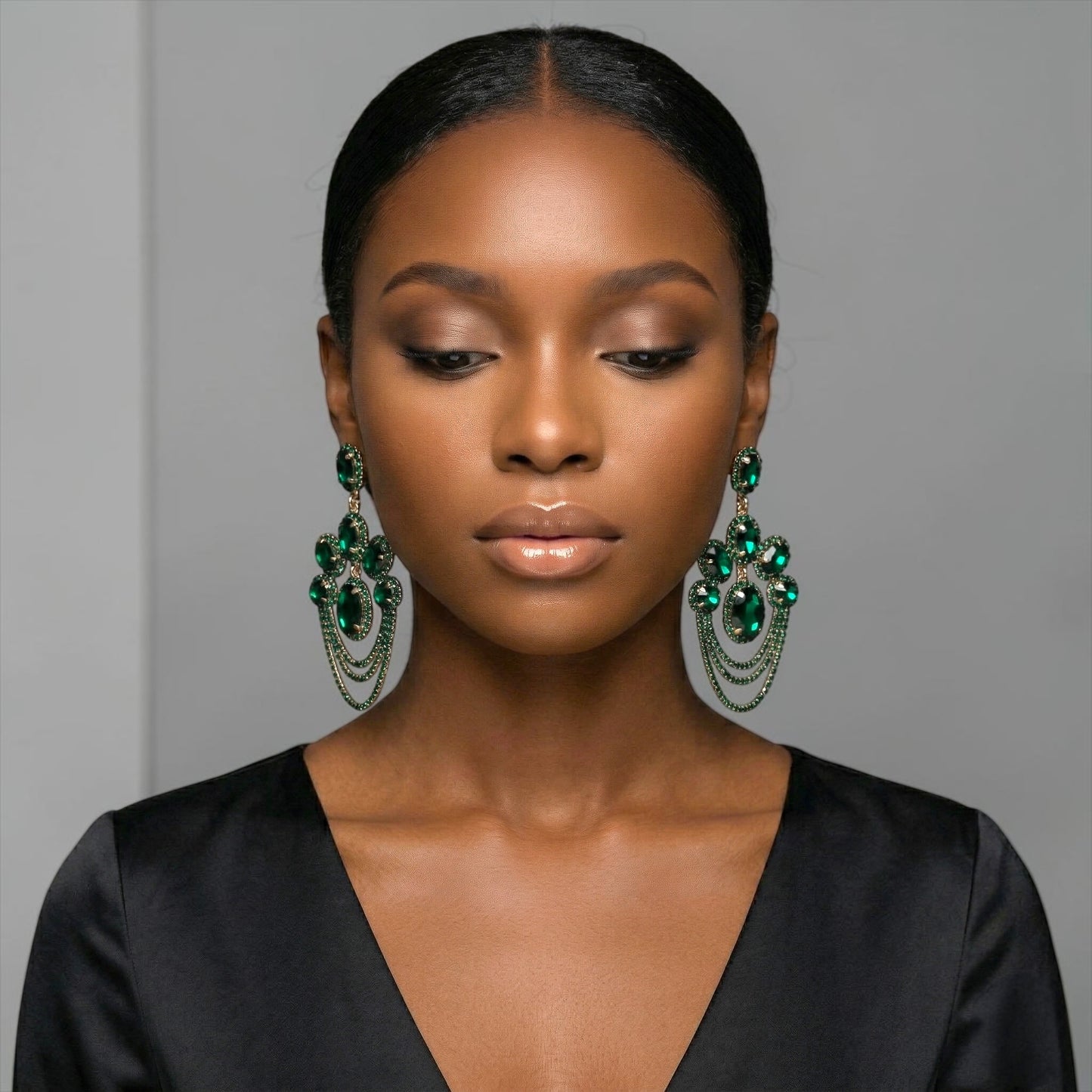 Luxury Chandelier Rhinestone Earrings – Long Elegant Statement Drop Earrings - Fatisha Boutique #