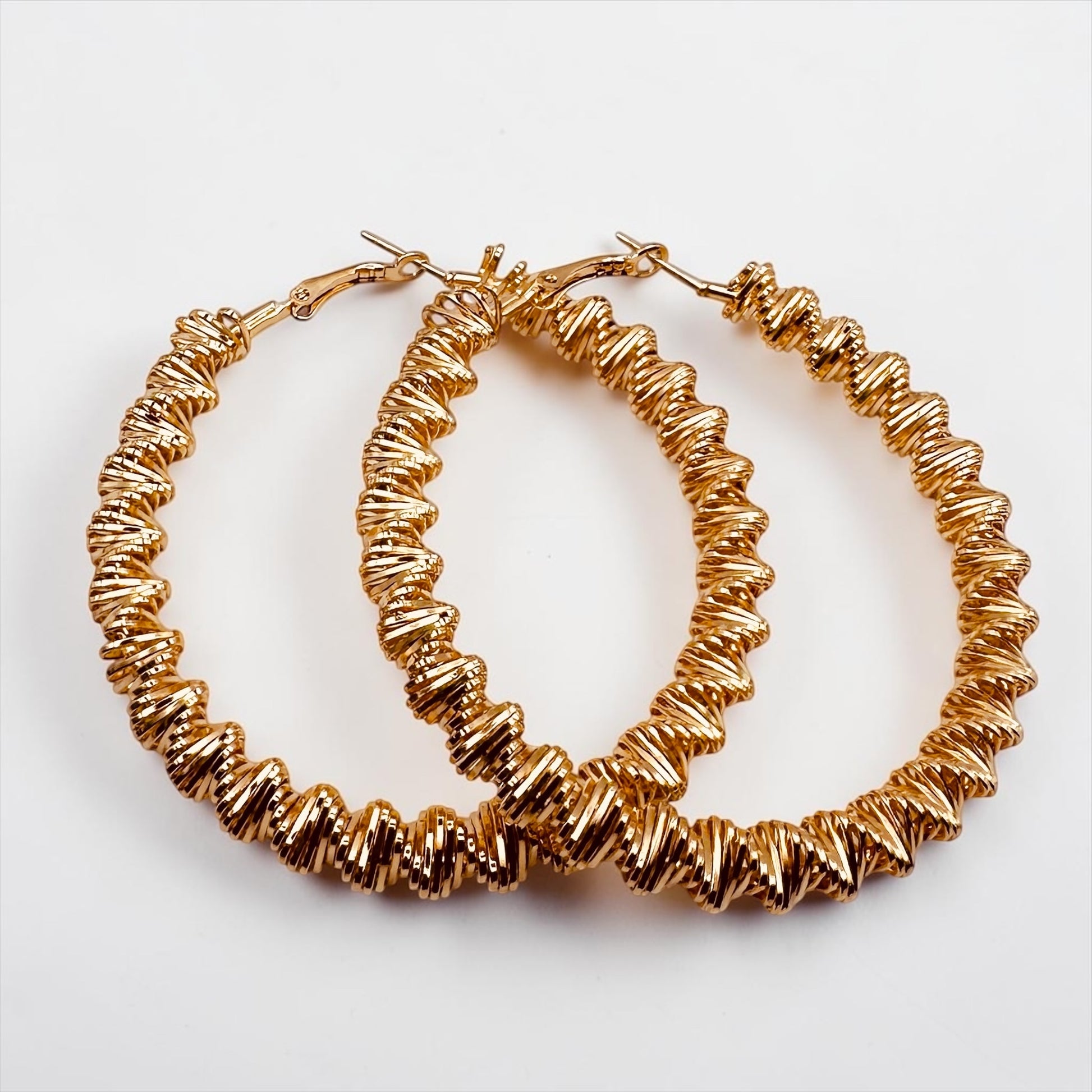 Textured Hoop Earrings – Gold & Silver Statement Hoops for Women - Fatisha Boutique #