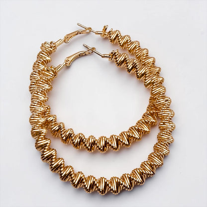 Textured Hoop Earrings – Gold & Silver Statement Hoops for Women - Fatisha Boutique #