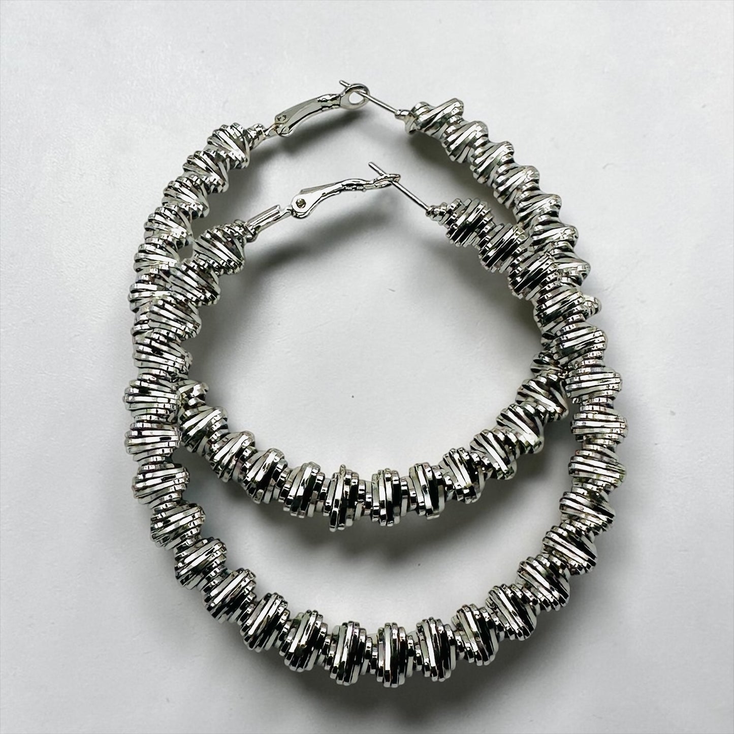 Textured Hoop Earrings – Gold & Silver Statement Hoops for Women - Fatisha Boutique #