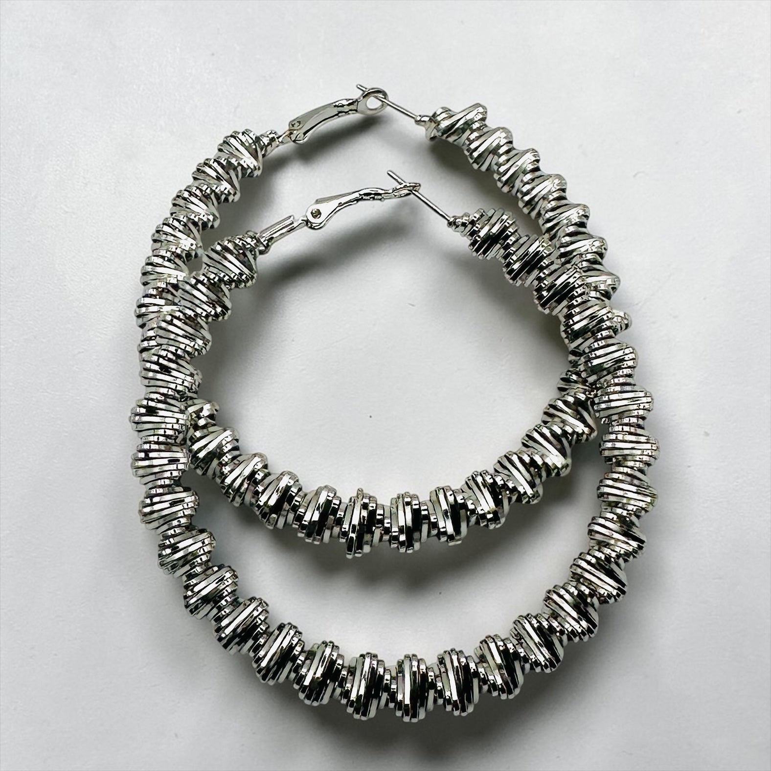 Textured Hoop Earrings – Gold & Silver Statement Hoops for Women - Fatisha Boutique #