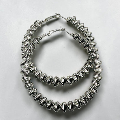 Textured Hoop Earrings – Gold & Silver Statement Hoops for Women - Fatisha Boutique #