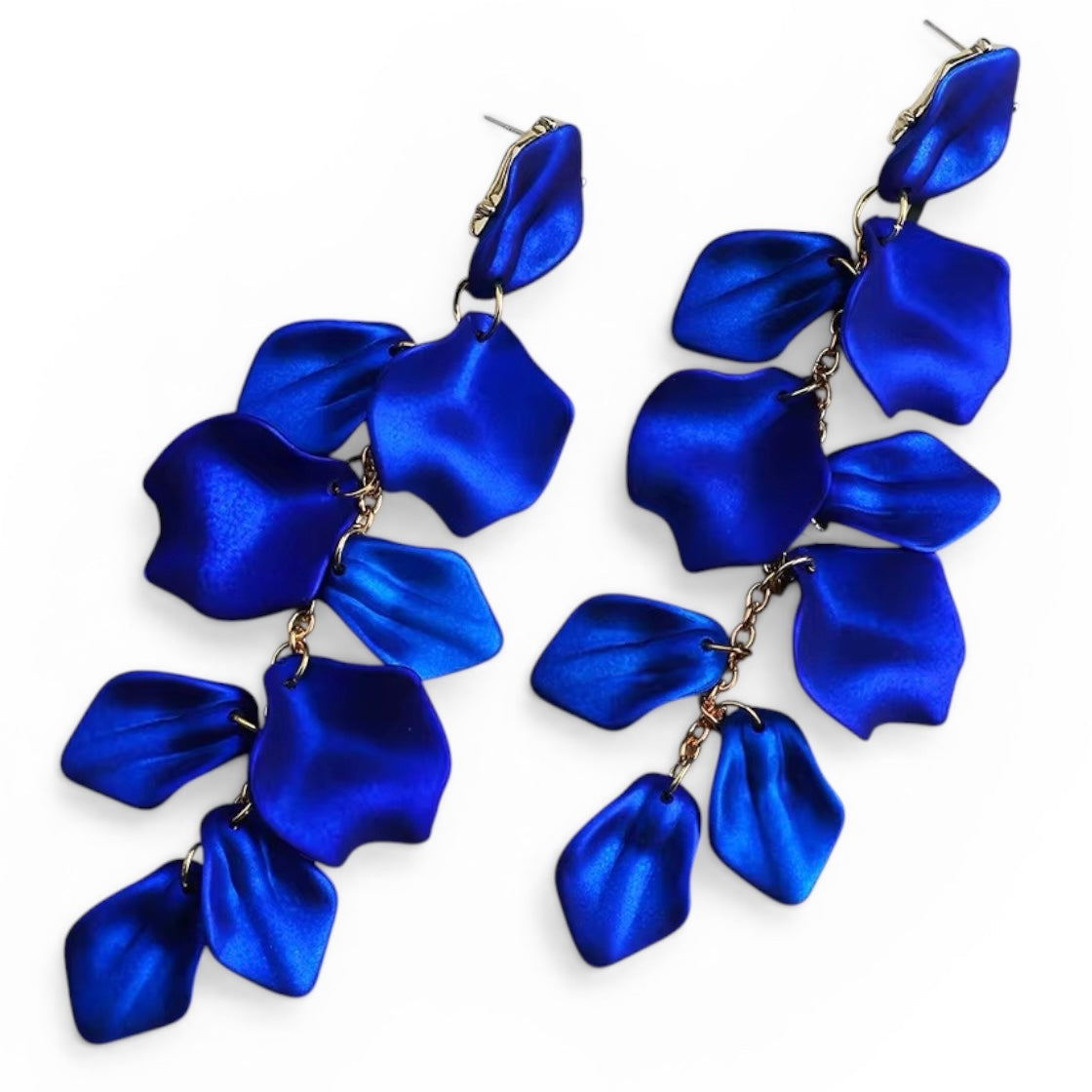 Boho Flower Petal Statement Earrings – Long Acrylic Drop Earrings in Multi Colours - Fatisha Boutique #