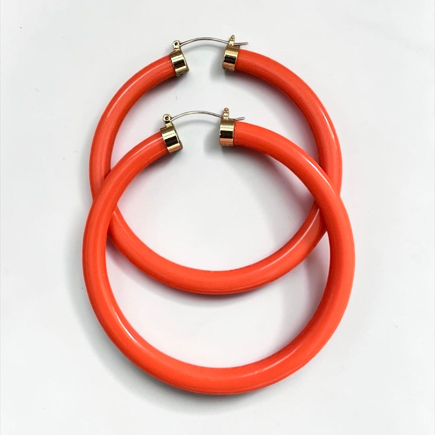 Boho Chunky Hoop Earrings – Lightweight 8cm Statement Hoops in Multiple Colours - Fatisha Boutique #