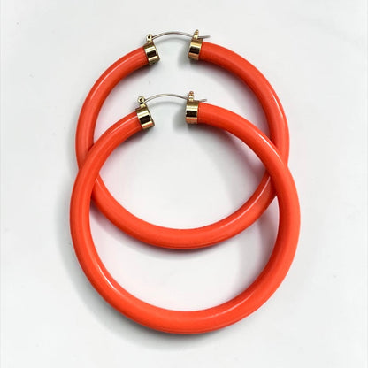 Boho Chunky Hoop Earrings – Lightweight 8cm Statement Hoops in Multiple Colours - Fatisha Boutique #