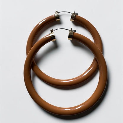 Boho Chunky Hoop Earrings – Lightweight 8cm Statement Hoops in Multiple Colours - Fatisha Boutique #