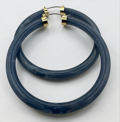 Boho Chunky Hoop Earrings – Lightweight 8cm Statement Hoops in Multiple Colours - Fatisha Boutique #