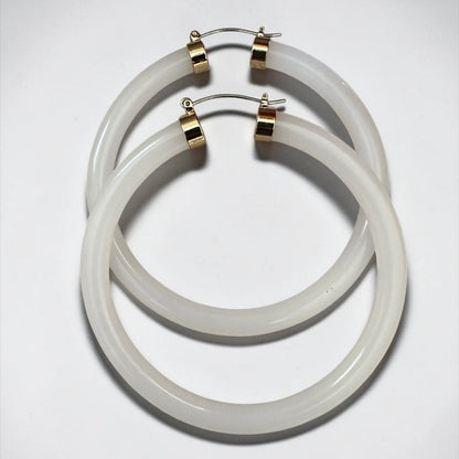 Boho Chunky Hoop Earrings – Lightweight 8cm Statement Hoops in Multiple Colours - Fatisha Boutique #