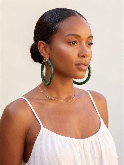 Boho Chunky Hoop Earrings – Lightweight 8cm Statement Hoops in Multiple Colours - Fatisha Boutique #