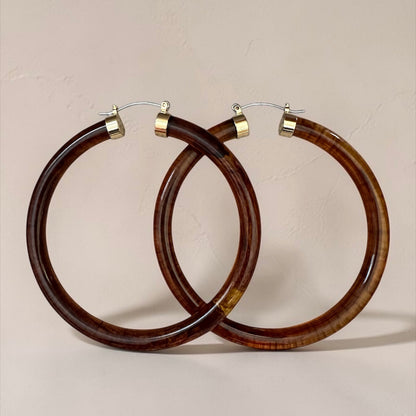 Boho Chunky Hoop Earrings – Lightweight 8cm Statement Hoops in Multiple Colours - Fatisha Boutique #