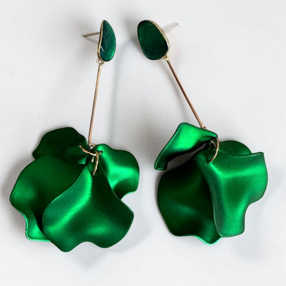 Long Boho Petal Drop Earrings – Lightweight Acrylic Floral Statement Dangles for Women - Fatisha Boutique #