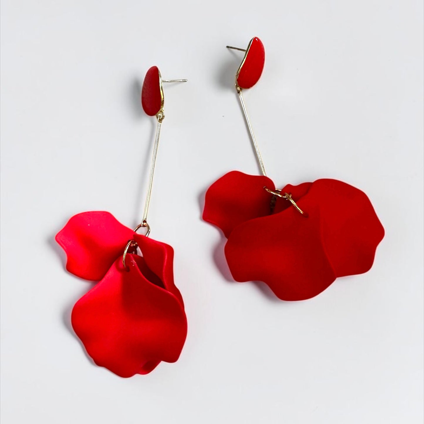 Long Boho Petal Drop Earrings – Lightweight Acrylic Floral Statement Dangles for Women - Fatisha Boutique #