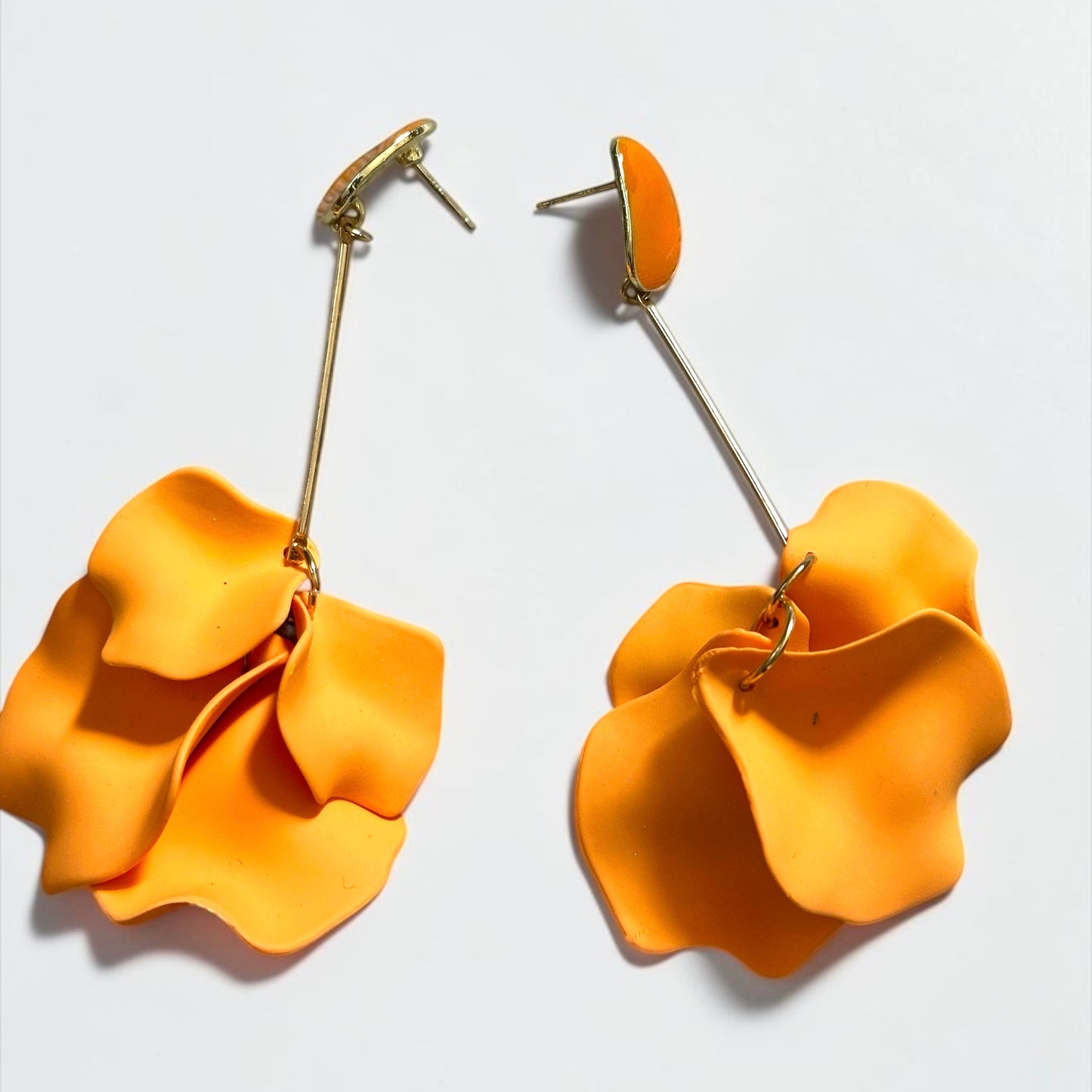 Long Boho Petal Drop Earrings – Lightweight Acrylic Floral Statement Dangles for Women - Fatisha Boutique #
