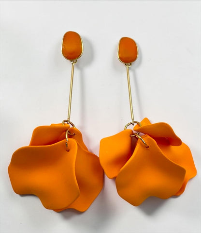 Long Boho Petal Drop Earrings – Lightweight Acrylic Floral Statement Dangles for Women - Fatisha Boutique #