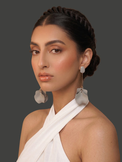 Long Boho Petal Drop Earrings – Lightweight Acrylic Floral Statement Dangles for Women - Fatisha Boutique #