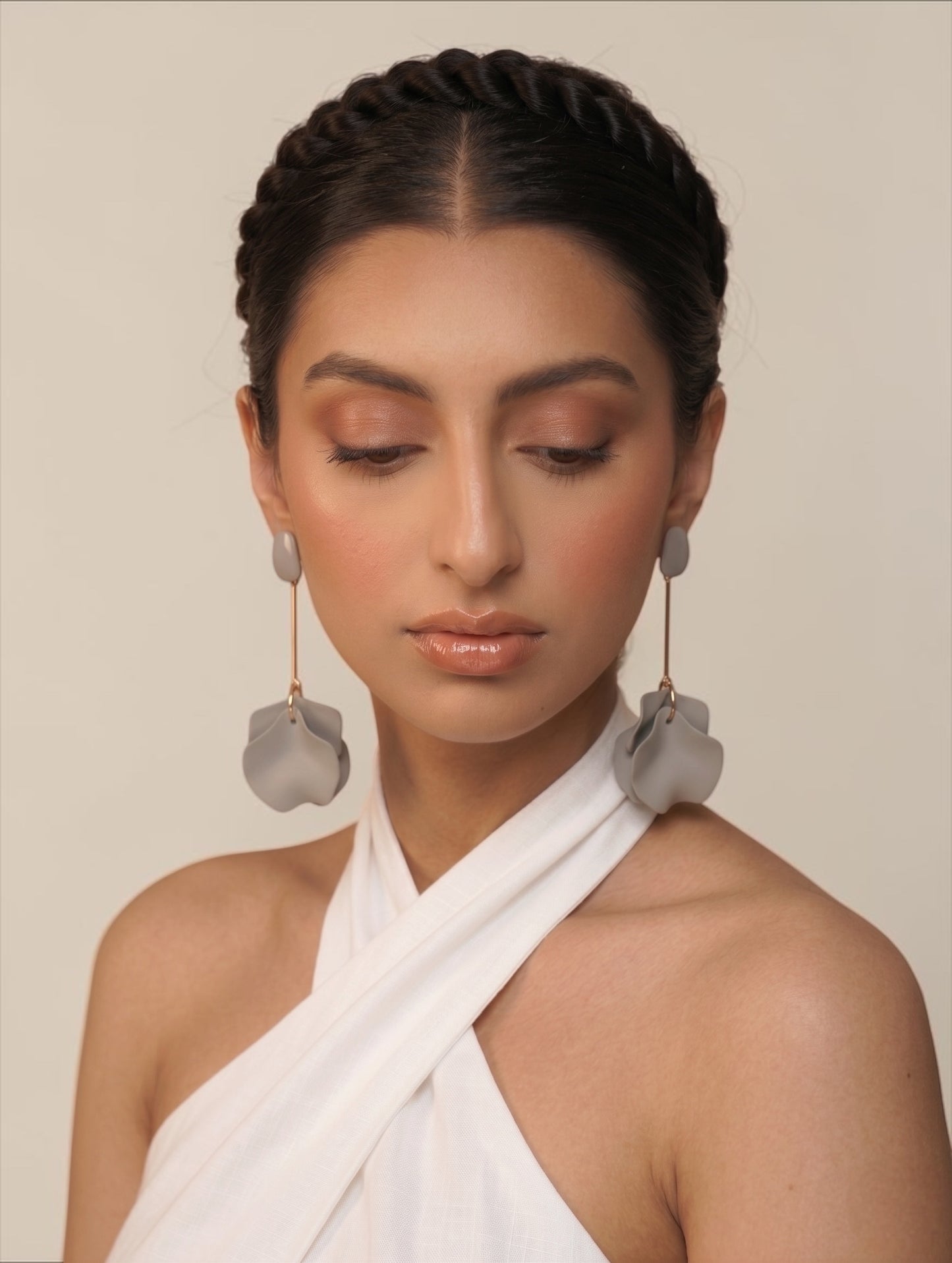 Long Boho Petal Drop Earrings – Lightweight Acrylic Floral Statement Dangles for Women - Fatisha Boutique #