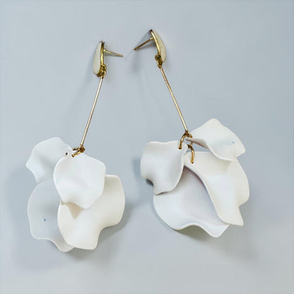 Long Boho Petal Drop Earrings – Lightweight Acrylic Floral Statement Dangles for Women - Fatisha Boutique #