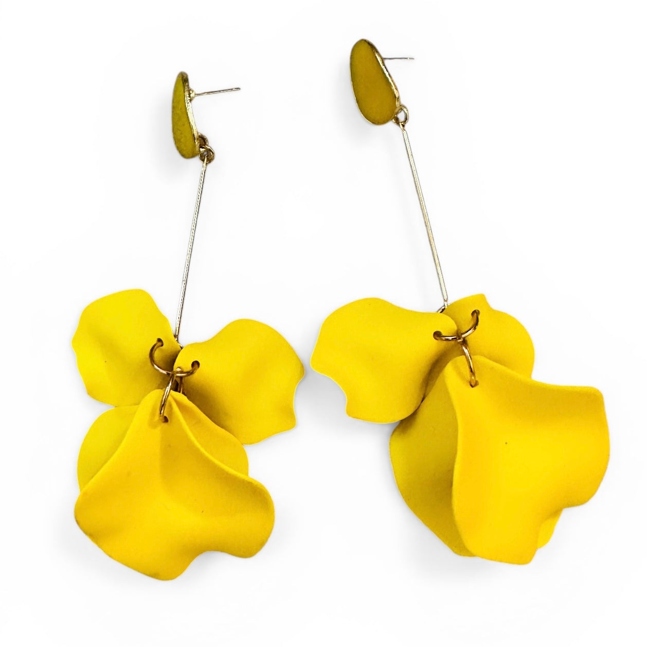 Long Boho Petal Drop Earrings – Lightweight Acrylic Floral Statement Dangles for Women