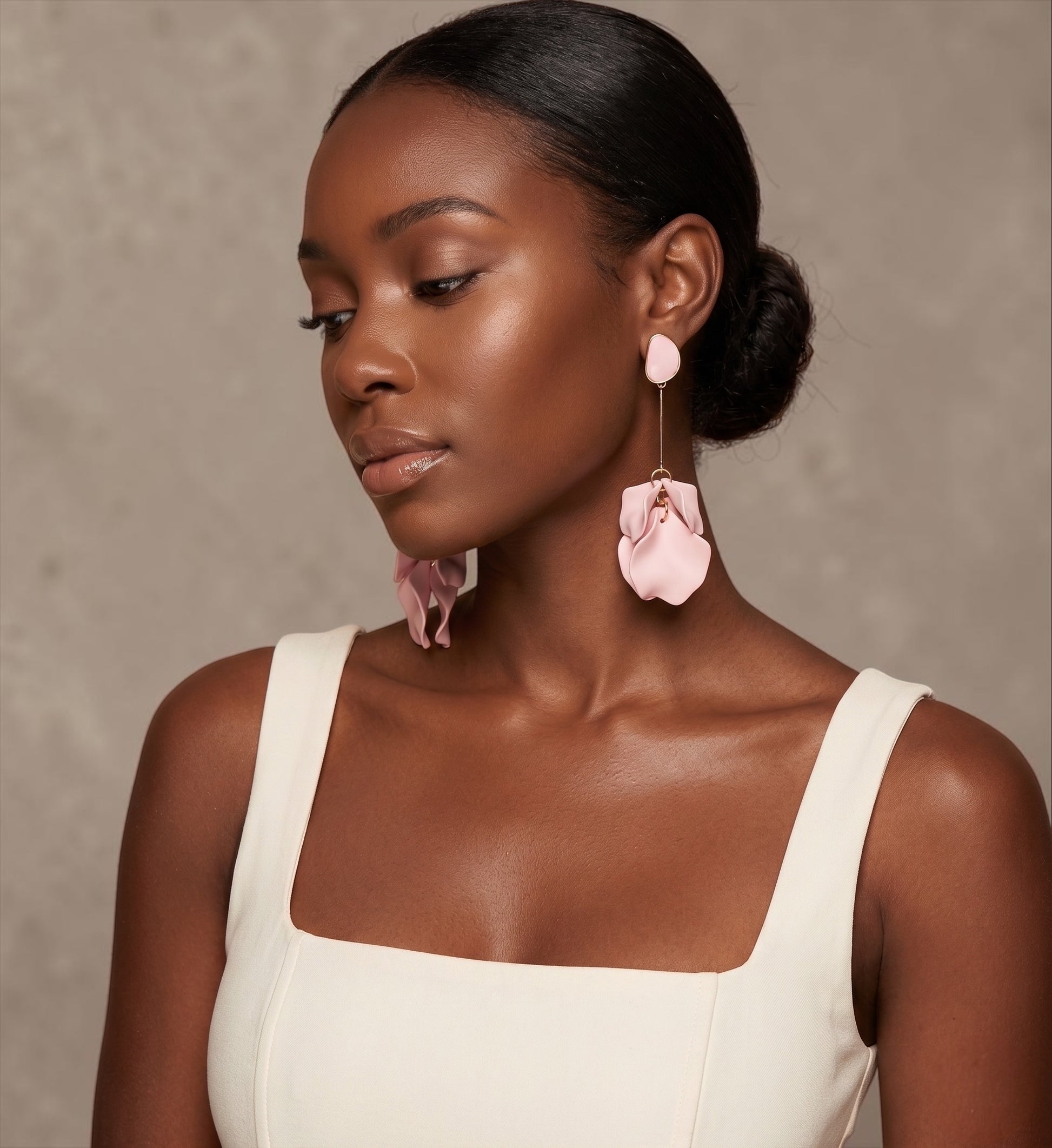 Long Boho Petal Drop Earrings – Lightweight Acrylic Floral Statement Dangles for Women - Fatisha Boutique #