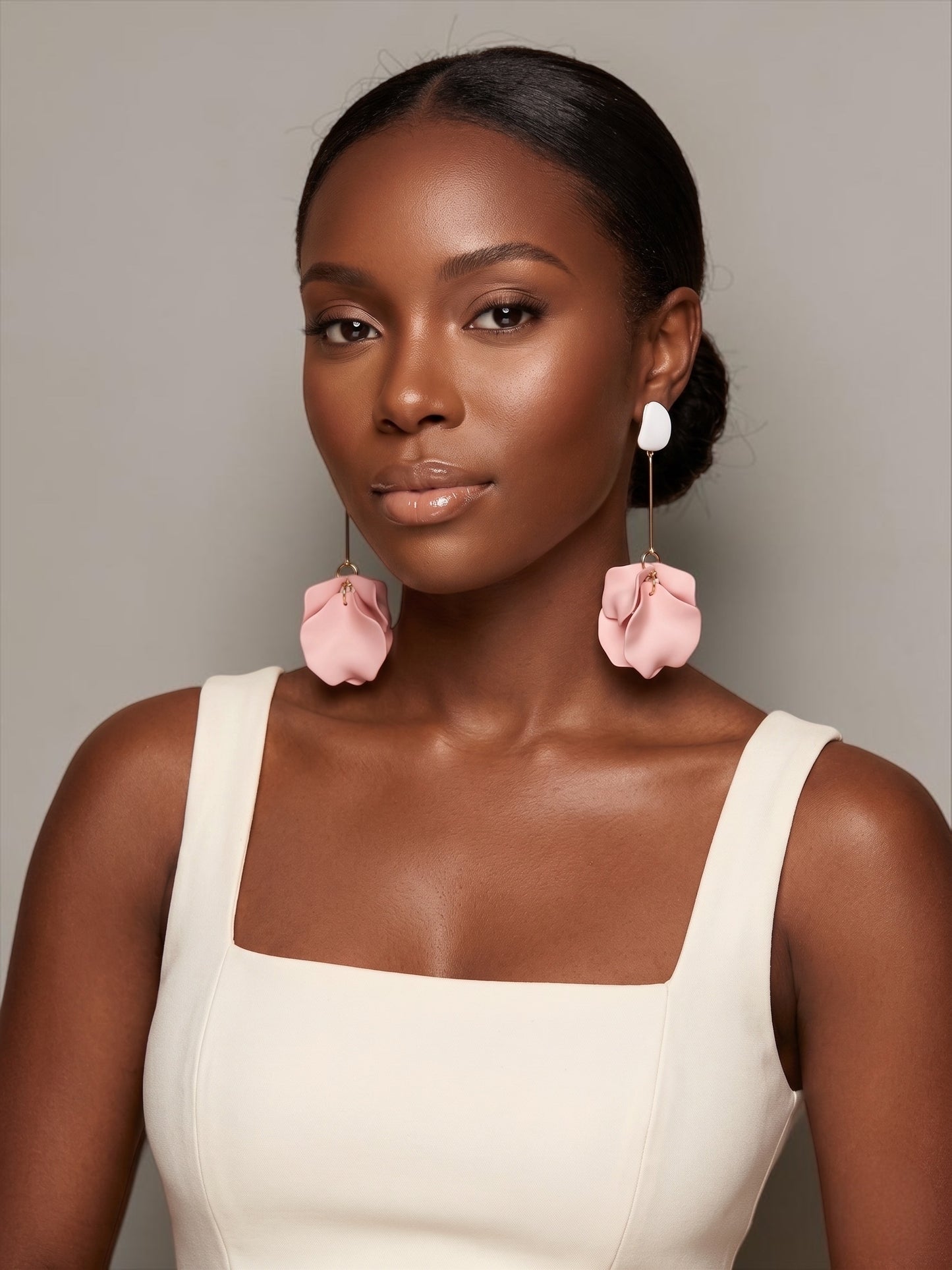 Long Boho Petal Drop Earrings – Lightweight Acrylic Floral Statement Dangles for Women - Fatisha Boutique #