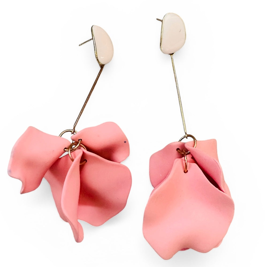 Long Boho Petal Drop Earrings – Lightweight Acrylic Floral Statement Dangles for Women
