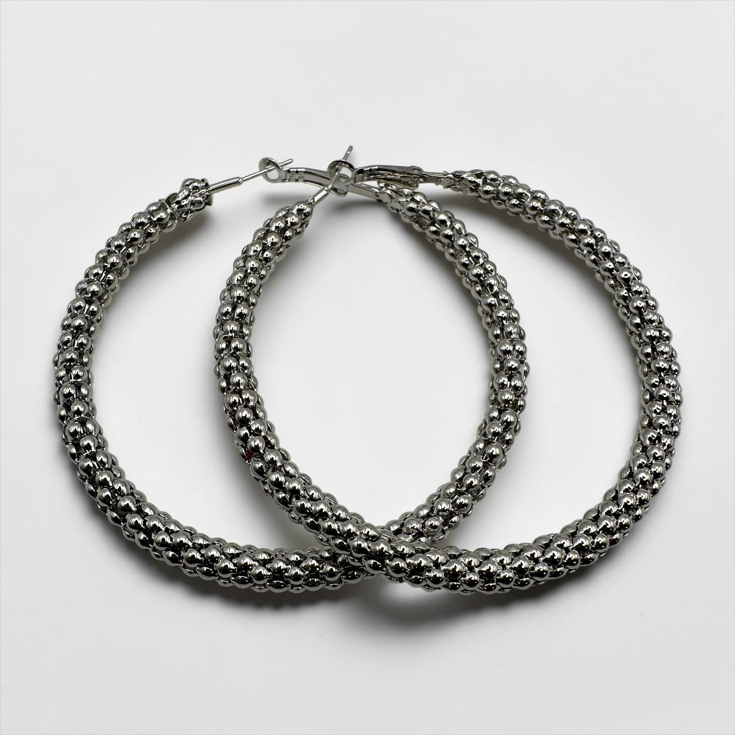Chunky Beaded Hoop Earrings – 7cm Bold Statement Gold & Silver Hoops - Fatisha Boutique # Fatisha Boutique