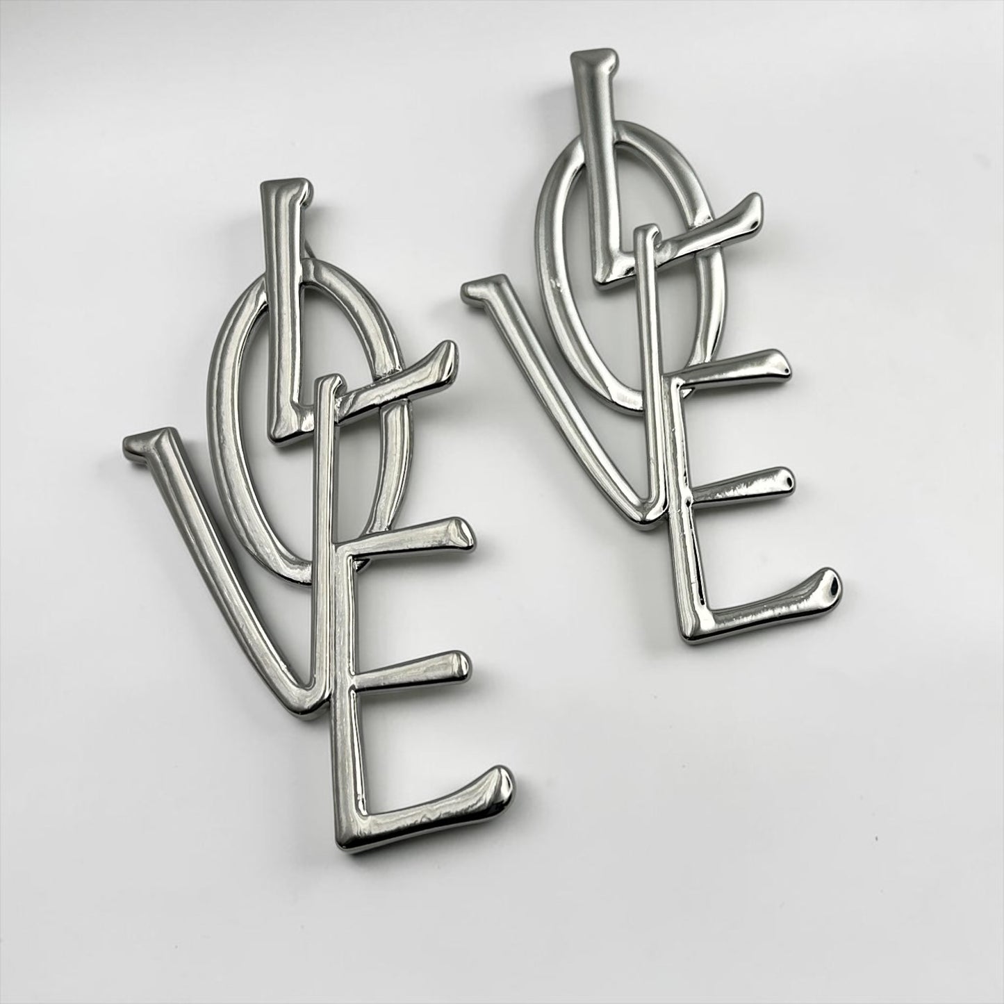 Bold LOVE Letter Statement Earrings – Oversized Gold & Silver Drop Earrings for Women - Fatisha Boutique #
