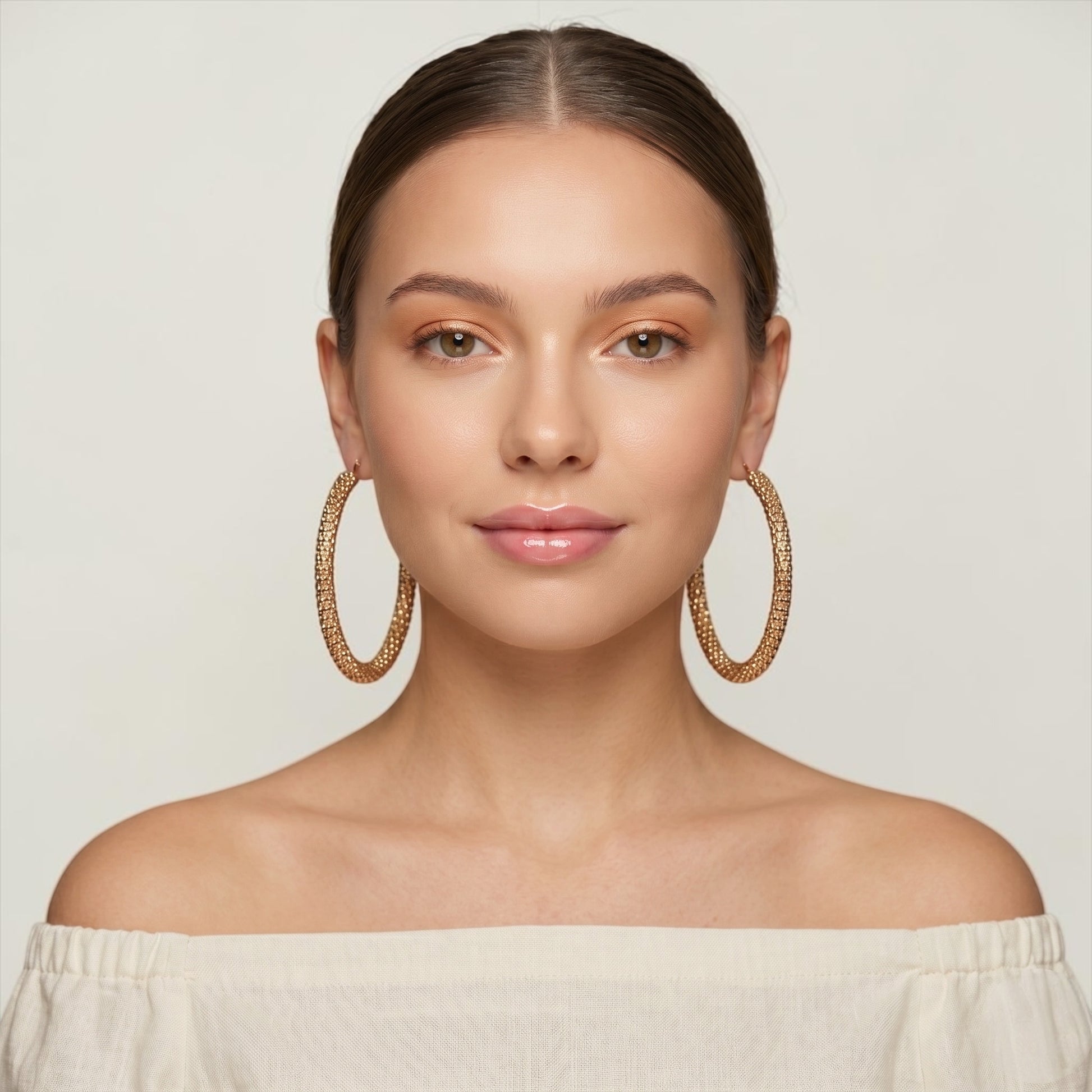 Chunky Beaded Hoop Earrings – 7cm Bold Statement Gold & Silver Hoops - Fatisha Boutique #