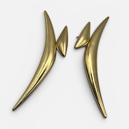 Sculptural Statement Earrings – Gold & Silver Avant-Garde Drops - Fatisha Boutique #