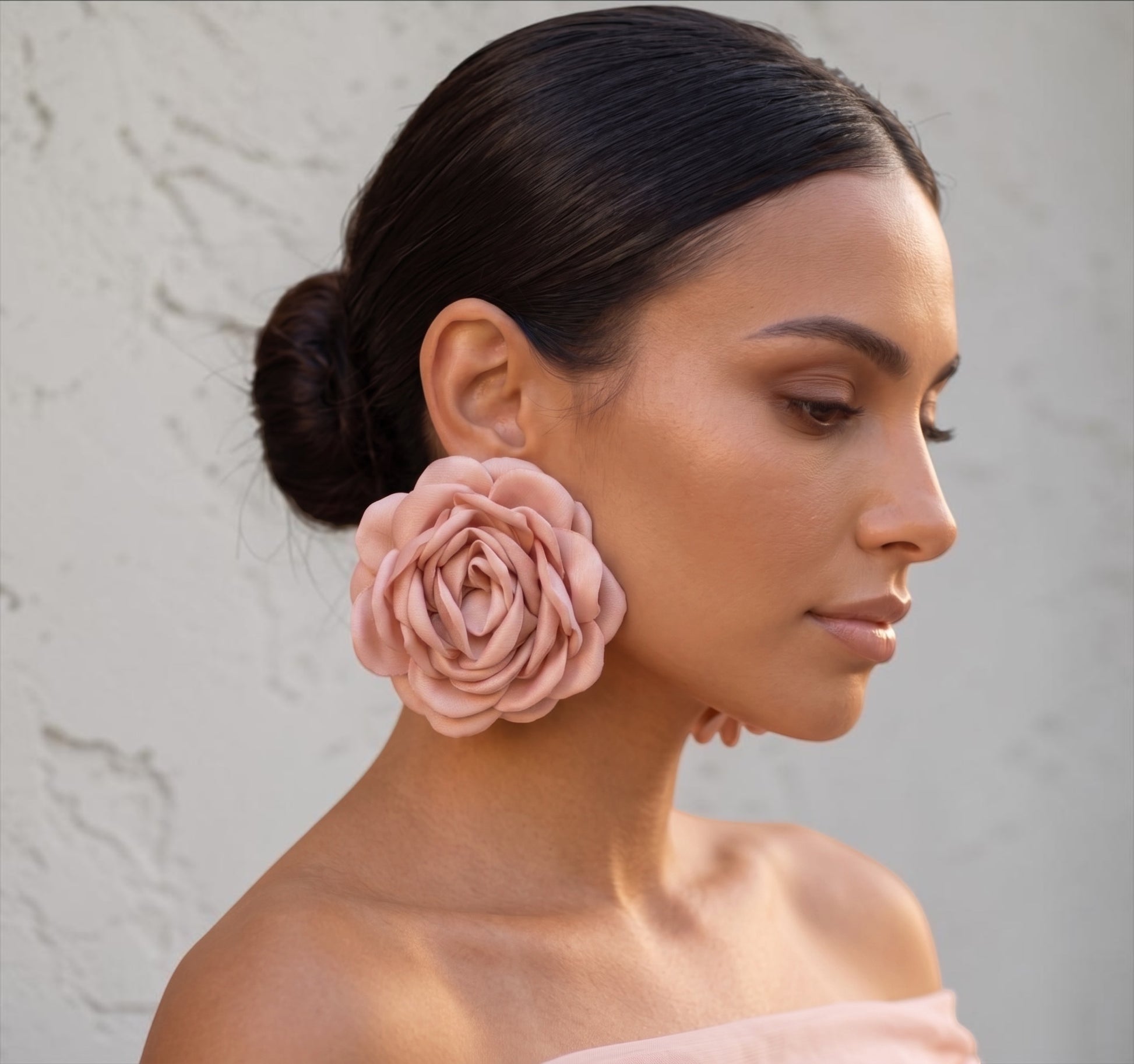 Pink Rose Statement Earrings – Oversized Floral Drop Earrings for Women - Fatisha Boutique #