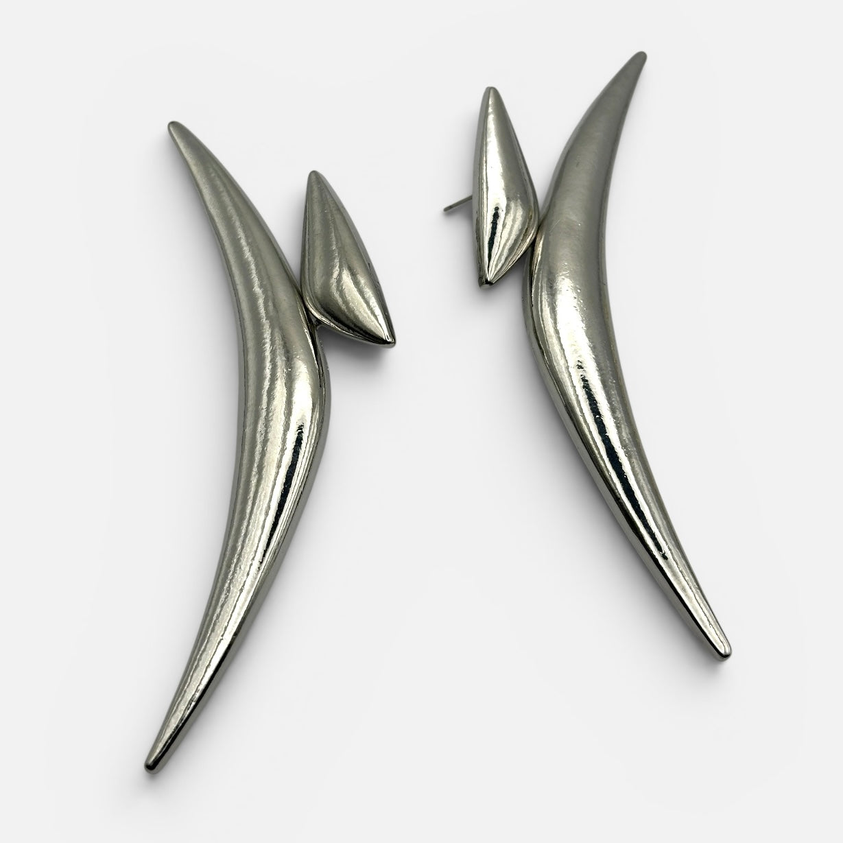 Sculptural Statement Earrings – Gold & Silver Avant-Garde Drops - Fatisha Boutique #