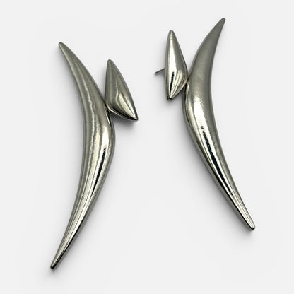 Sculptural Statement Earrings – Gold & Silver Avant-Garde Drops - Fatisha Boutique #