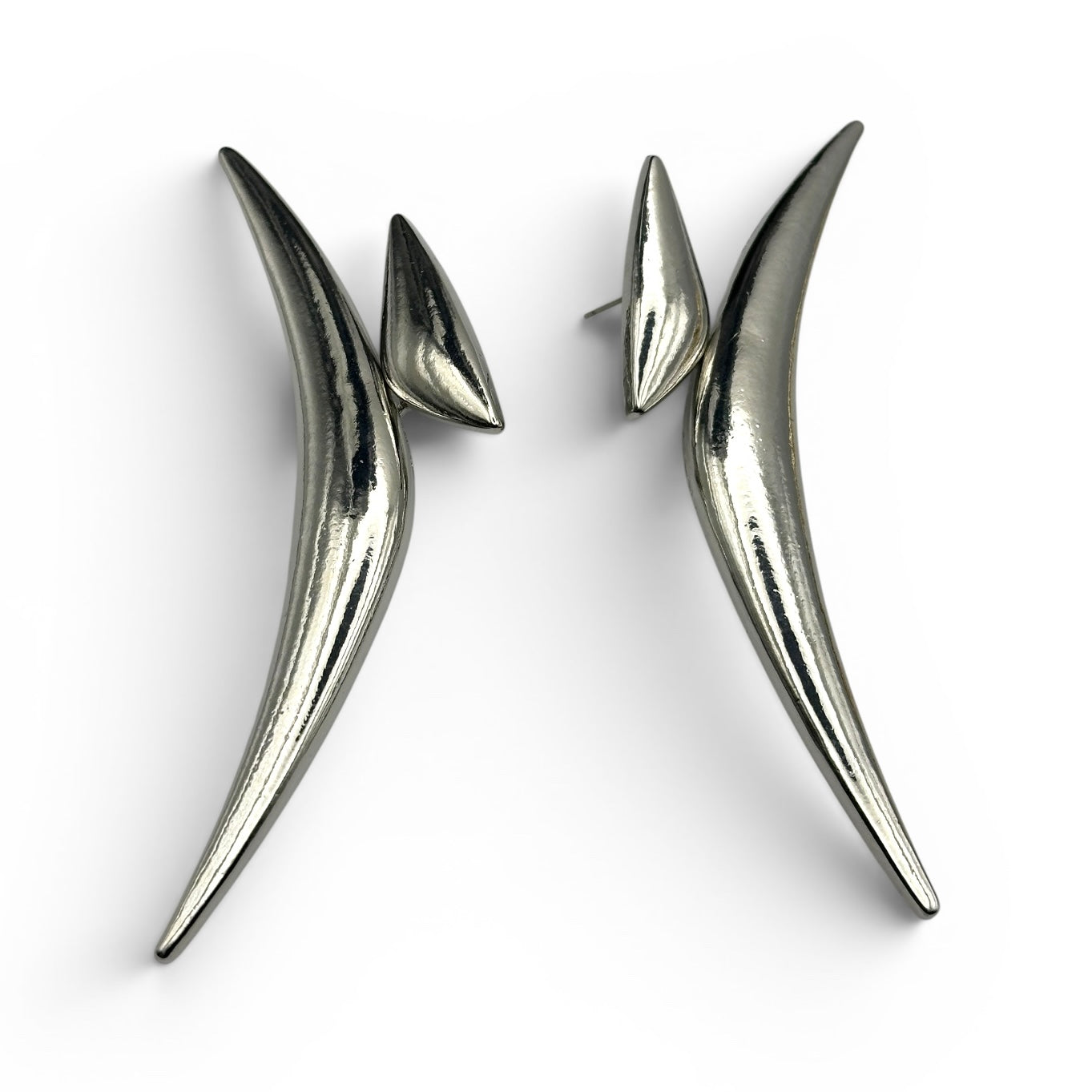 Sculptural Statement Earrings – Gold & Silver Avant-Garde Drops - Fatisha Boutique #