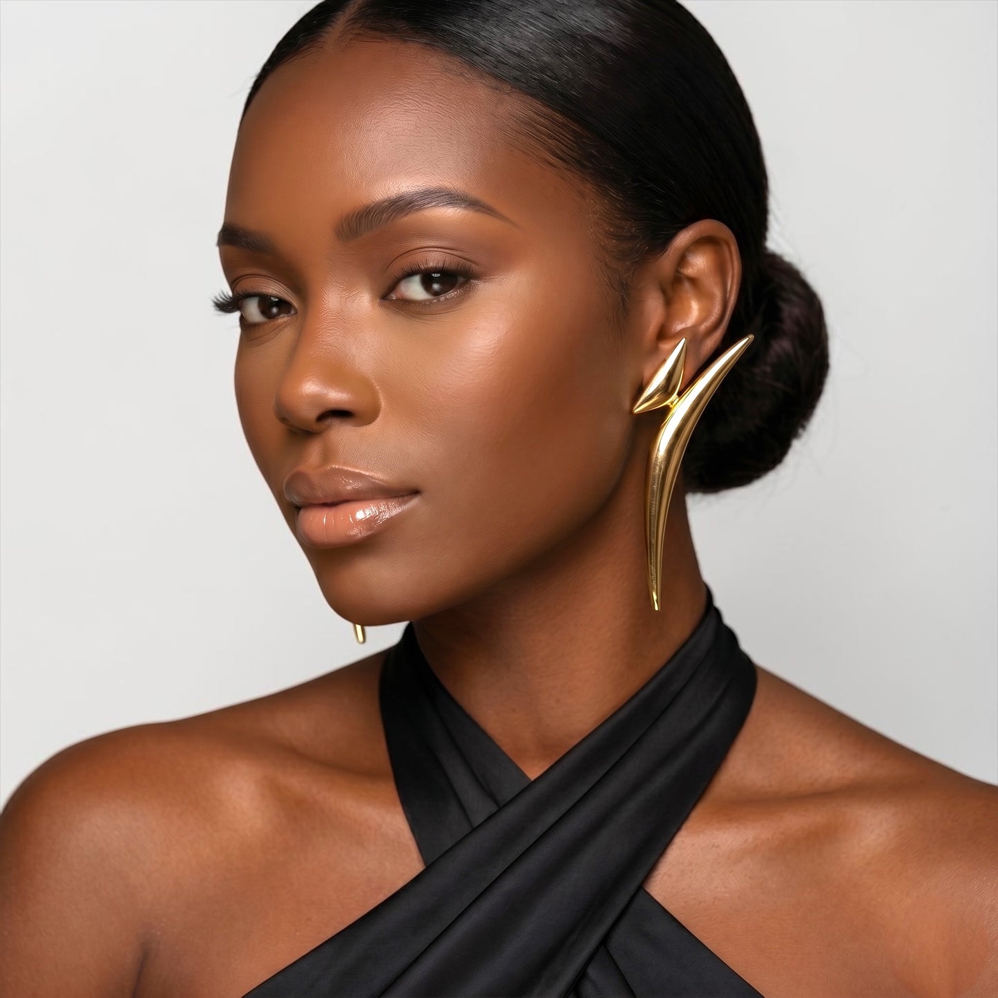 Sculptural Statement Earrings – Gold & Silver Avant-Garde Drops - Fatisha Boutique #