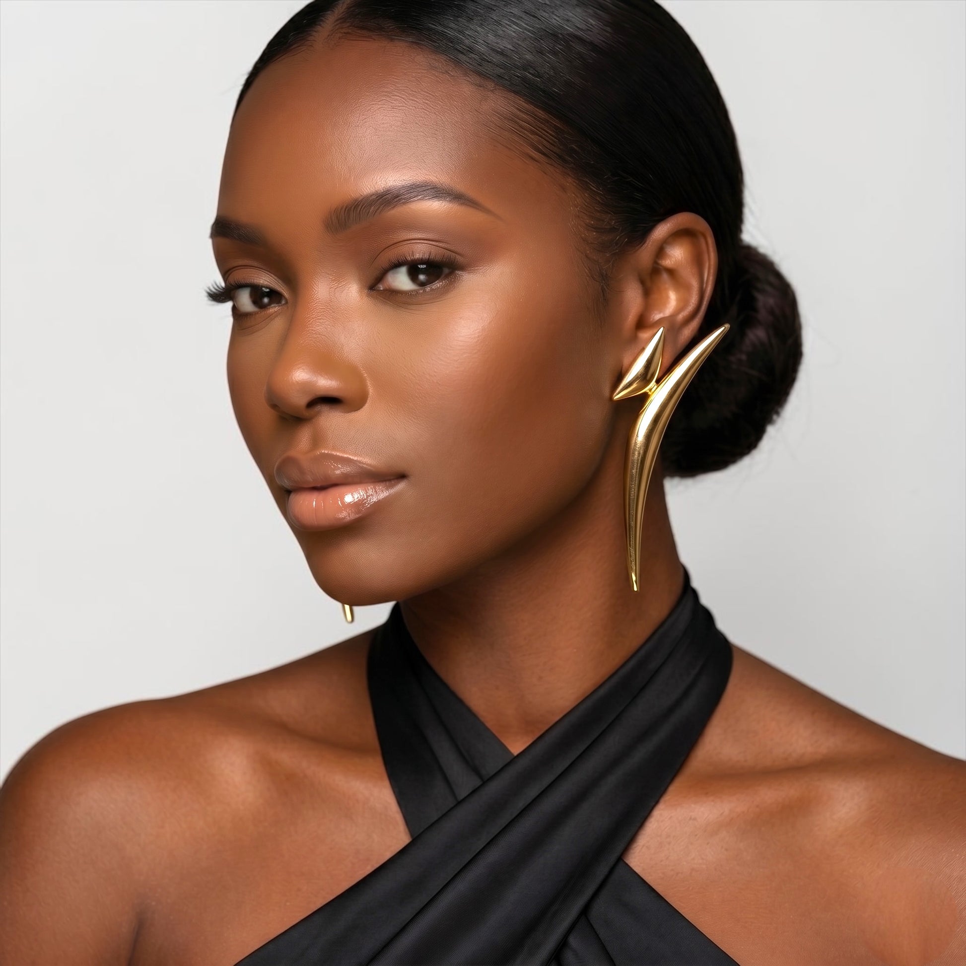 Sculptural Statement Earrings – Gold & Silver Avant-Garde Drops - Fatisha Boutique #