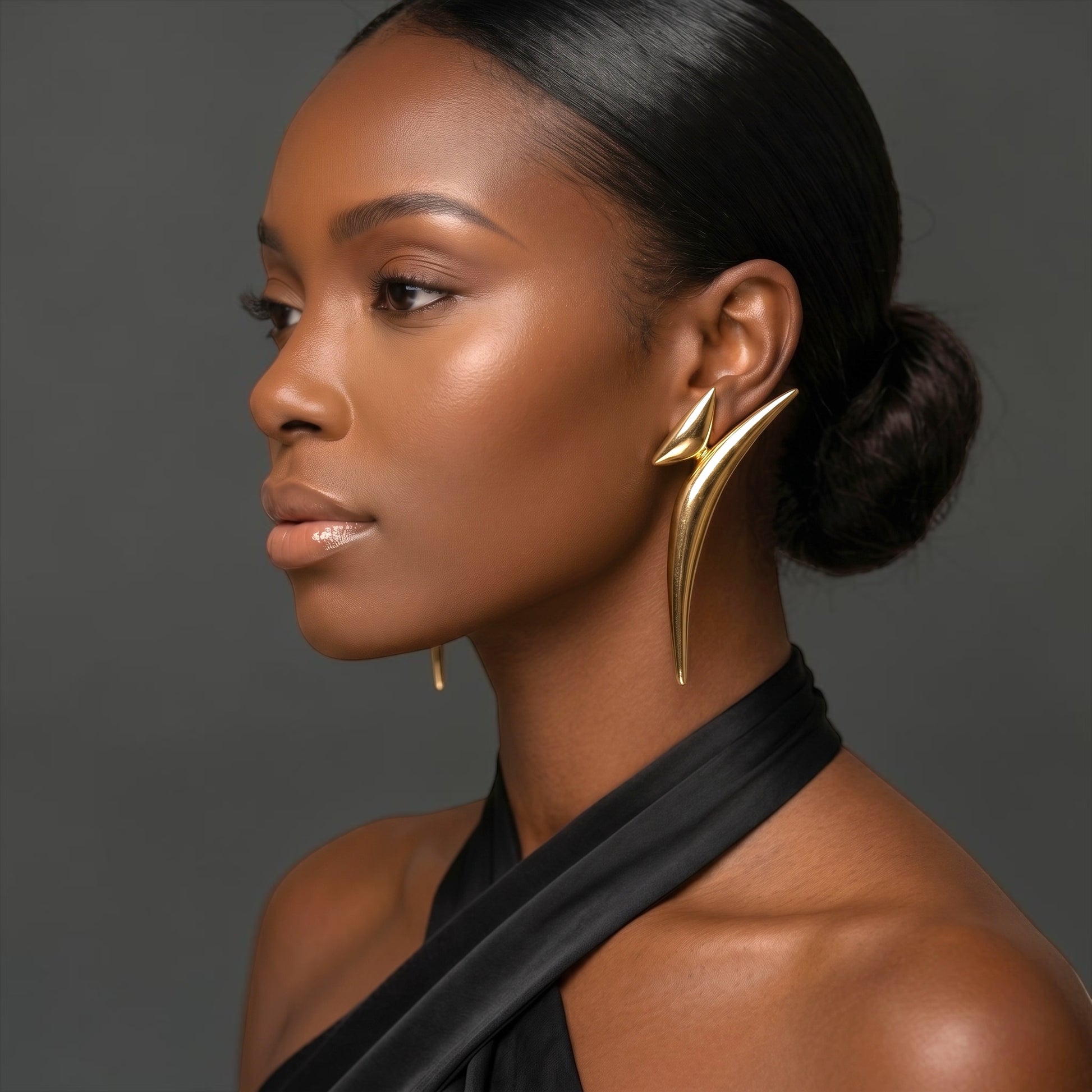 Sculptural Statement Earrings – Gold & Silver Avant-Garde Drops - Fatisha Boutique #