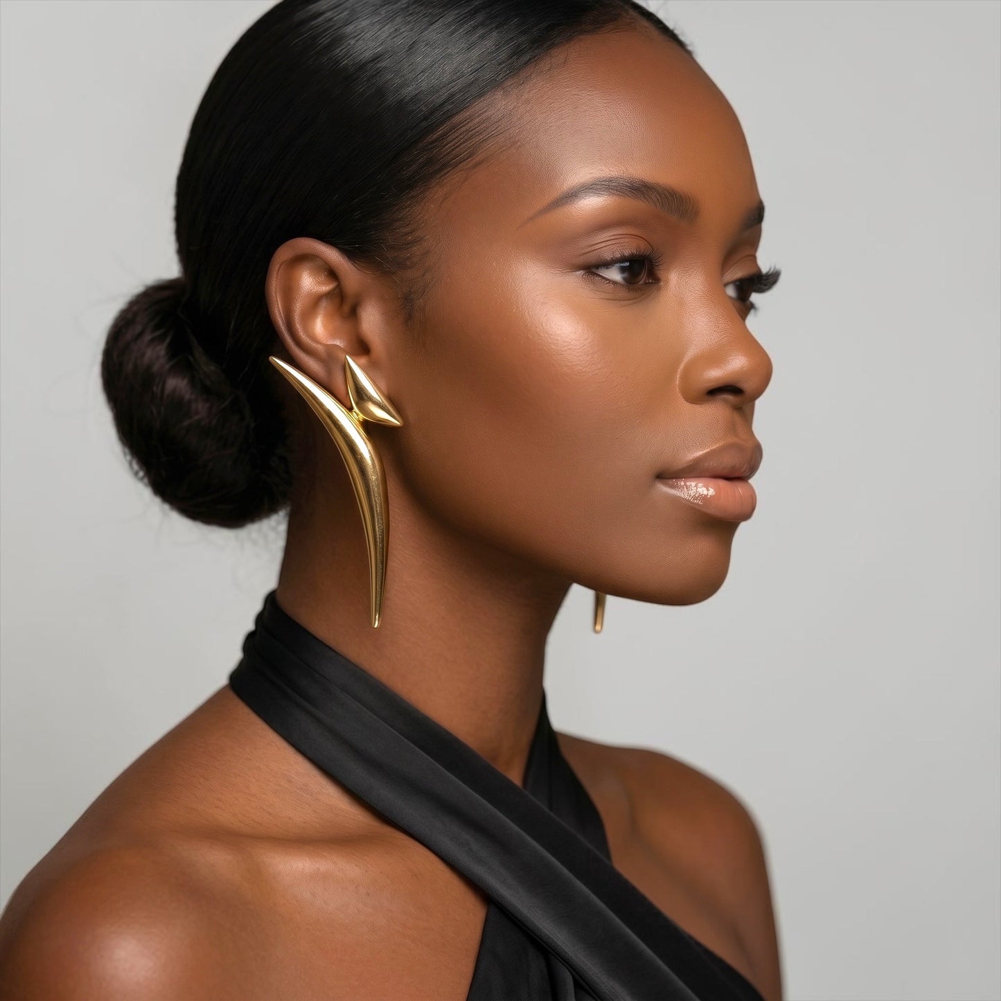 Sculptural Statement Earrings – Gold & Silver Avant-Garde Drops - Fatisha Boutique #