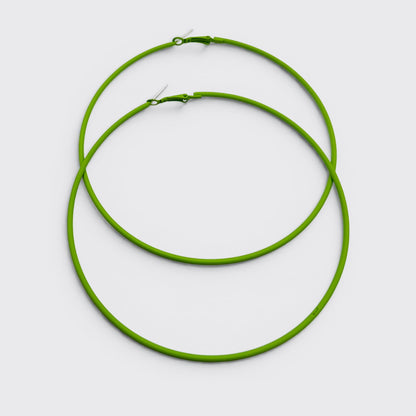 10cm Colourful Hoop Earrings – Large Lightweight Retro Statement Hoops for Women - Fatisha Boutique #