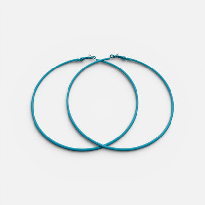 10cm Colourful Hoop Earrings – Large Lightweight Retro Statement Hoops for Women - Fatisha Boutique #