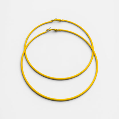 10cm Colourful Hoop Earrings – Large Lightweight Retro Statement Hoops for Women - Fatisha Boutique #