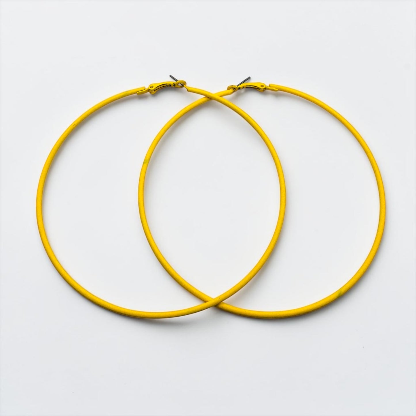 10cm Colourful Hoop Earrings – Large Lightweight Retro Statement Hoops for Women - Fatisha Boutique #