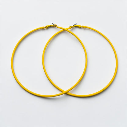 10cm Colourful Hoop Earrings – Large Lightweight Retro Statement Hoops for Women - Fatisha Boutique #