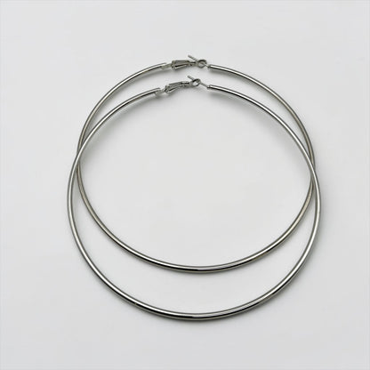 10cm Gold & Silver Hoop Earrings – Classic Large Lightweight Everyday Hoops - Fatisha Boutique #