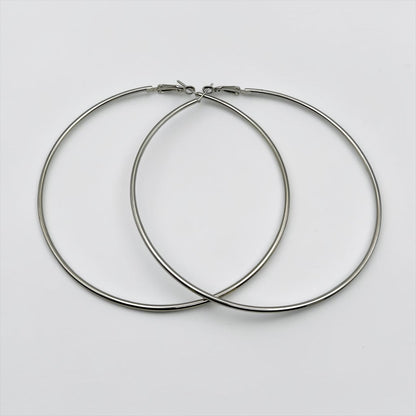10cm Gold & Silver Hoop Earrings – Classic Large Lightweight Everyday Hoops - Fatisha Boutique #