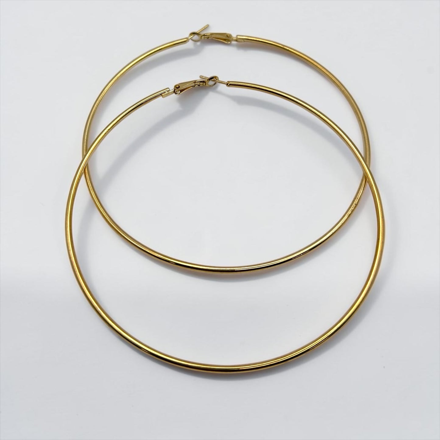 10cm Gold & Silver Hoop Earrings – Classic Large Lightweight Everyday Hoops - Fatisha Boutique #
